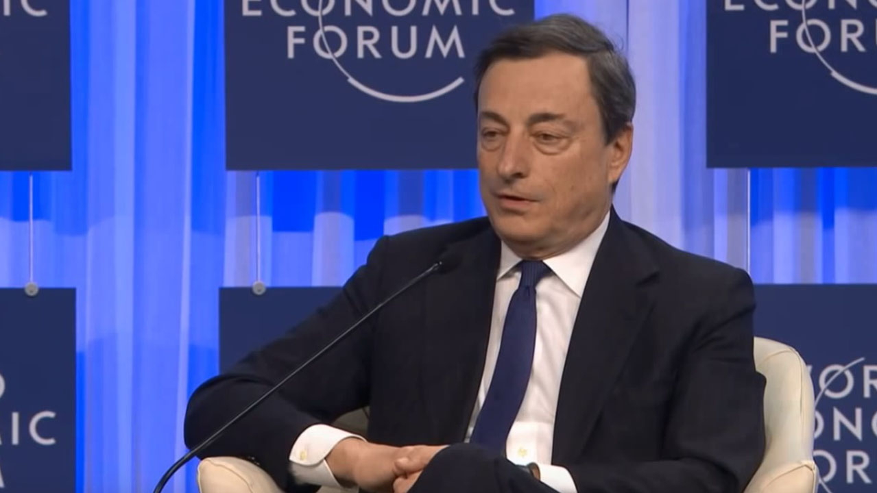 Dr. Mario Draghi speaking at World Economic Forum.