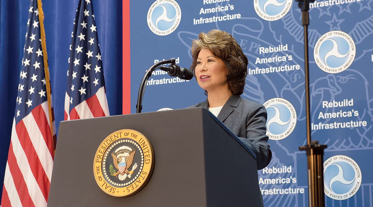 U.S. Secretary of Transportation Elaine Chao in 2017 at an Infrastructure Week event. (Photo: USDOT)