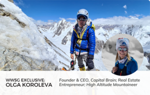 Person Climbing a Snowy Mountain Annapurna June Is National Great Outdoors Month Public Speaker Olga Koroleva"