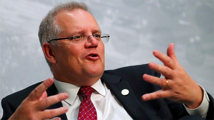 Scott Morrison speaking with passion