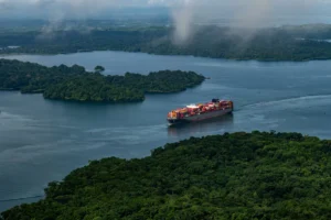 Lake Gatún, an artificial reservoir, is the centerpiece of the Panama Canal system.