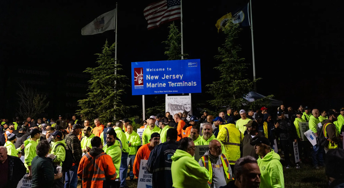 The walkout by dockworkers at Newark and other ports is bringing activities by other workers to a halt.