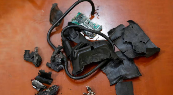 Remains of a Hizbollah pager