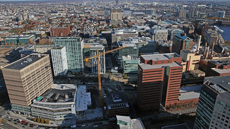 An aerial view of Kendall Square in Cambridge, Mass., whose biotech innovation risks being undermined by the migration of drug discovery activities to China.David L Ryan/Globe Staff