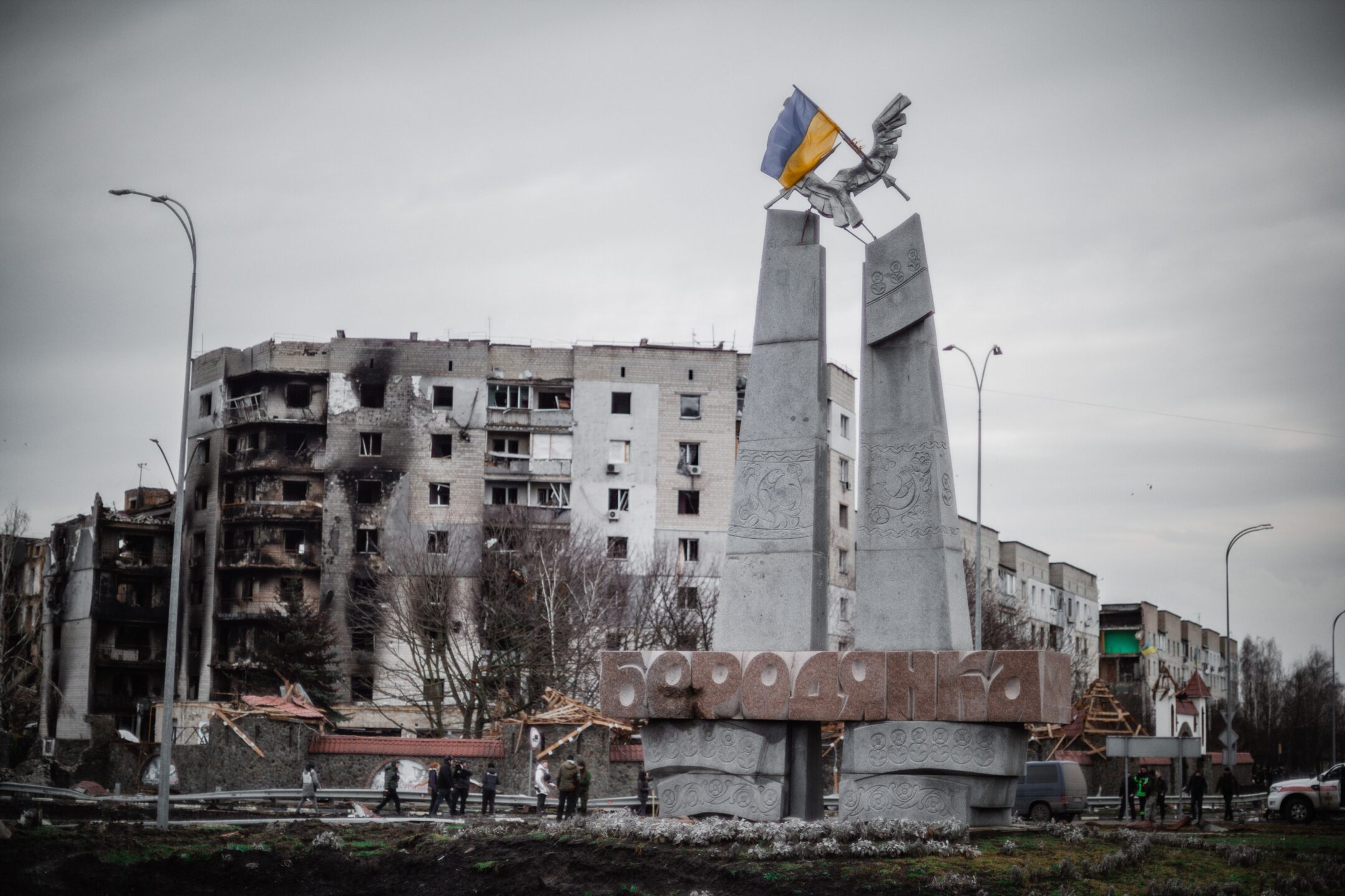 A Town Square in Ukraine During the War