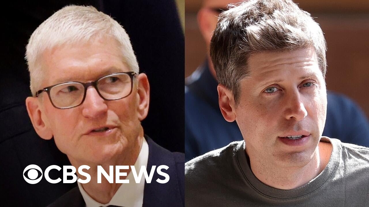 Side-by-side close-ups of two men: left man with glasses and white hair, right man with short brown hair, CBS News logo at bottom-left.